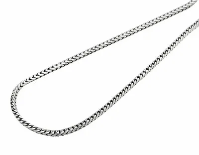 Solid 10K White Gold 1.8MM Wide Franco Box Link Chain Necklace 20-38 Inches • $516.99