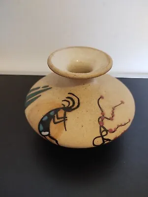 Kokopelli Pottery Vase Fertility Flute SIGNED Native American • £16