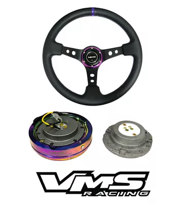 Vms Racing Universal Purple Steering Wheel & Neo Chrome Quick Release Kit C • $139.88