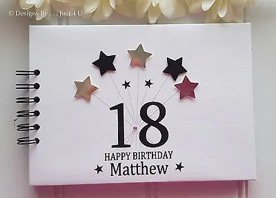 Personalised Any Age  3d Star  Birthday Guest Book  Photo Scrapbook Album  • £16.99