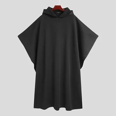 2023 Fashion Men's Cloak Coat Hooded Solid Loose 2023 Street Apparel • $44.49