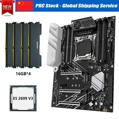LGA 2011-3 X99 MR9D Motherboard Combo With Xeon E5 2699 V3 64GB DDR4 2133MHz RAM • $360.86