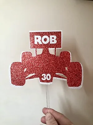 Personalised F1 Birthday Cake Toppers. Racing Car Cake Topper. Birthday Cake • £6