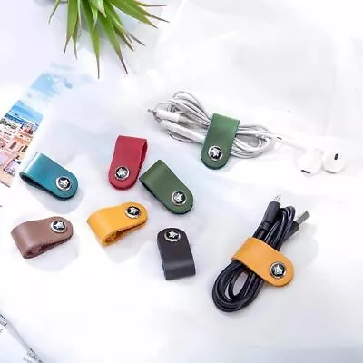 £2.17 • Buy Cable Clip Winder Straps Cowhide Leather Cord Cable Holder Tidy Storage Cable