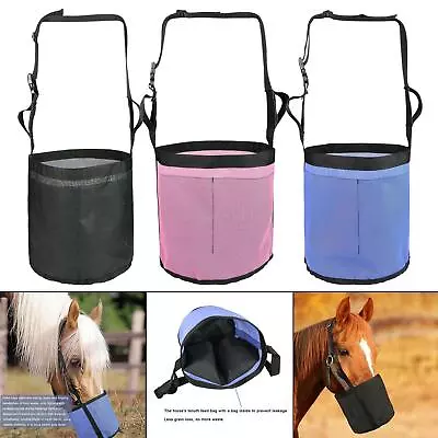 Horse Feed Bag Heavy Duty PVC Mesh Bag Adjustable Hay Feeder Horse Supplies • £12.49