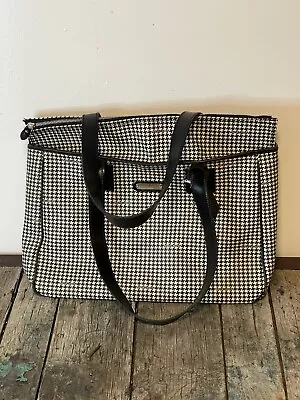 Vintage Ralph Lauren Black White Houndstooth Travel Carry On With Luggage Tag  • $100