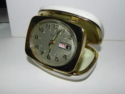 Bulova Travel Alarm Clock Raidum Date/Time Made In JAPAN Working Fine • $19.13