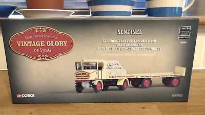 Corgi Vintage Glory Of Steam Sentinel Platform Wagon With Trailor & Sacks -80002 • $18.67