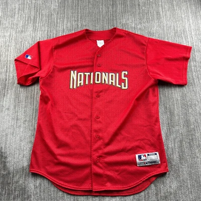 $23.99 • Buy Washington Nationals Jersey Adult Large Red Made In USA Blank MLB Baseball Mens
