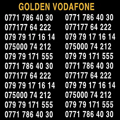 Golden Easy Vip Vodafone Number Business  Diamond Platinum Phone Sim 79 79 • £19.99