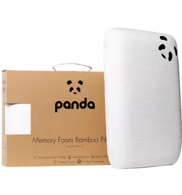 Panda Memory Foam Bamboo White Pillow Tripe Layer Super Soft Hypoallergenic BNIB • £38.95