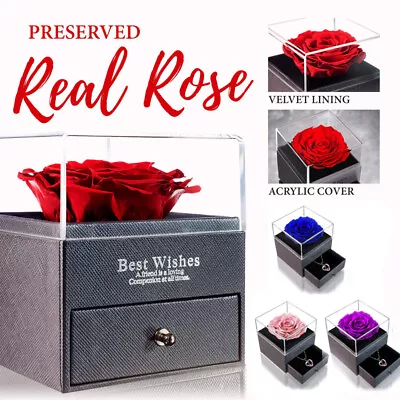 Eternal Rose Preserved Flower In Jewelry Box Best Valentine Gift W/Box For Lover • $28.38