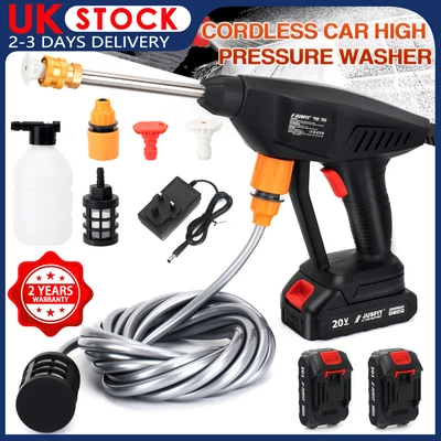 £42.91 • Buy 2 Battery Portable Cordless Car High Pressure Washer Jet Water Wash Cleaner Gun