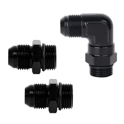 LokoCar AN Flare To 4 6 8 10 12 AN ORB Male O-Ring Fitting Adapter Black 2Pcs • $9.99