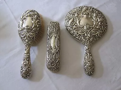 £54 • Buy Antique Sterling Silver Birmingham Dressing Table Set 1906-1910? For Repair