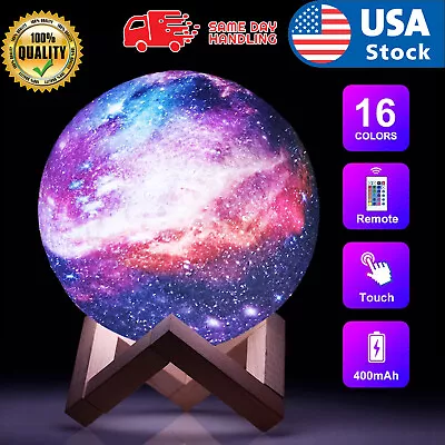 3D Printing Remote Moon Lamp USB LED Night Light Moonlight Touch Color Changing • $12.98