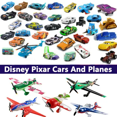 Disney Pixar Cars And Plane Lightning McQueen Mack Hauler Truck & Car Set Toys • $7.59