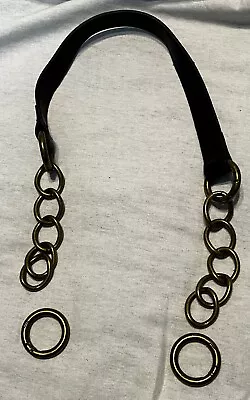 Miche Replacement Bag Flat Strap Faux Leather Black With Chains And 4 Carabiners • $9