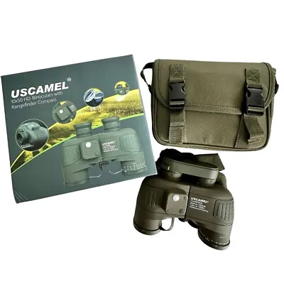 USCAMEL 10X50 Marine Binoculars With Rangefinder Compass Army Green  • $100