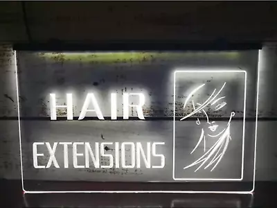 Custom Made Hair Extensions Salon Hairdresser Neon Glow Effect Sign Light • £45