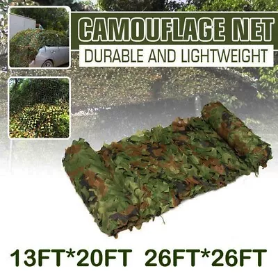 Camping Camouflage Netting Military Camo Sunshade Mesh Hunting Car Cover 13-26ft • $34.89