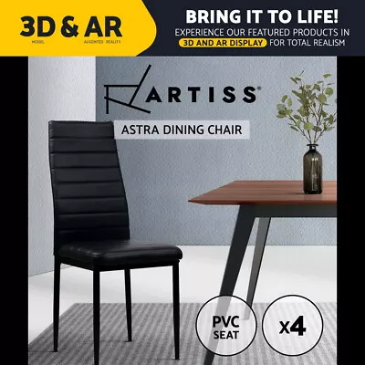 Artiss 4x Astra Dining Chairs Set Leather PVC Stretch Seater Chairs • $109.95