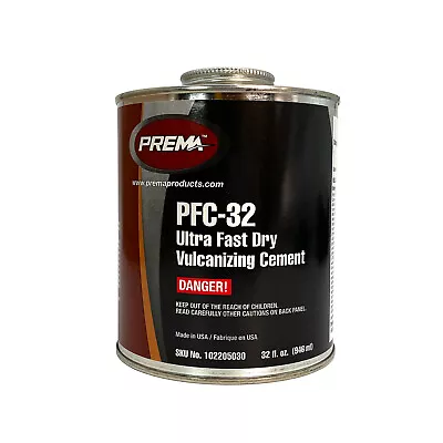 PREMA PFC-32 Ultra Fast Dry Vulcanizing Tire Patch Cement In 32oz Brush Top Can • $34.99