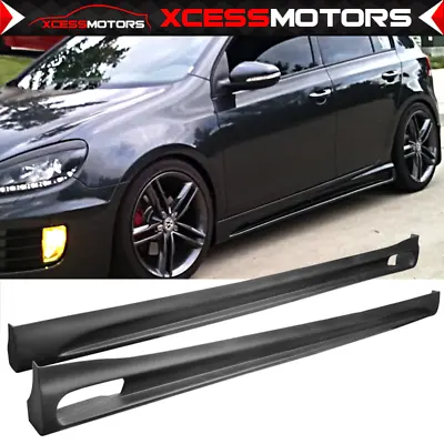 Fits 10-14 VW Golf RG Style Side Skirts Rocker Panel Extension Pair Unpainted PU • $144.98