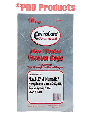 Commercial 604100 N.A.C.E Numatic Canister Vacuum Cleaner Bags Henry James Hetty • $4.62