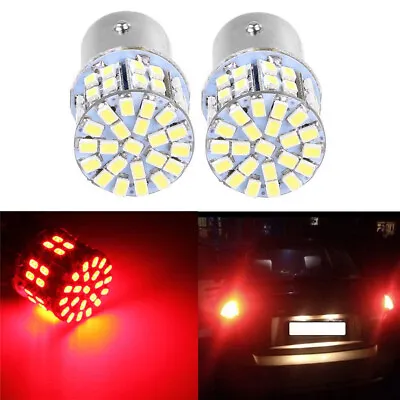 2Pcs 1157 BAY15D 50 SMD 1206 LED Red Light Car Tail Stop Brake Lamp Bulb 3W 12V • $2.98