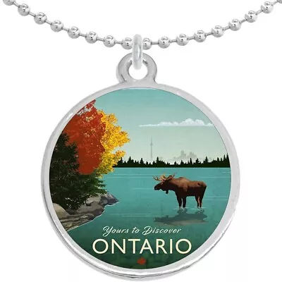 Ontario Moose Round Pendant Necklace Beautiful Fashion Jewelry • $15.88