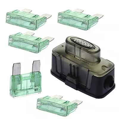 Maxi Inline Fuse Holder Fuseholder Voodoo 4 6 8 Gauge (5ea 30 Amp FUSES) • $14.99