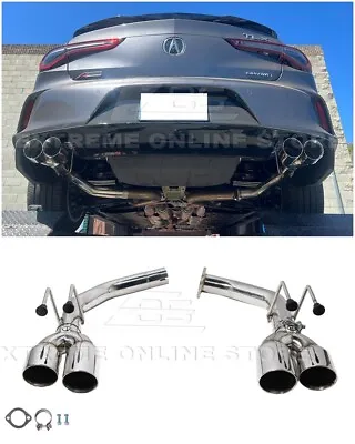 For 21-Up Acura TLX | T-304 Muffler Delete Axle Back 3.5  Quad Tips Exhaust • $3229.98