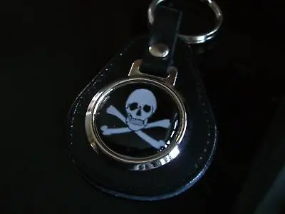 £3.79 • Buy Pirate Skull And Crossbones  Leather Keyring