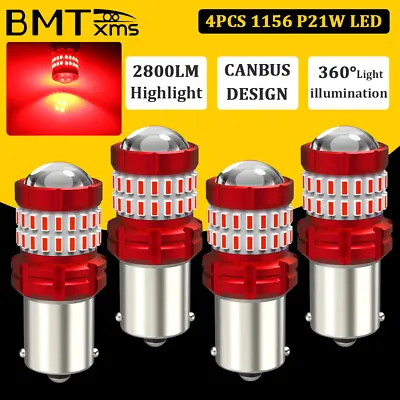 4X 1156 7506 P21W Red LED Brake Stop Tail Light Bulb Error Free For Mercedes-Ben • $18.42