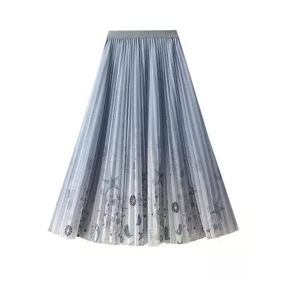 New Mesh Printed Spring/summer Half Skirt For Women Floral Mid-length Skirt • £17.29