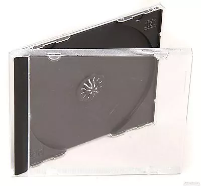 25 X Single CD Jewel Case Cases 10mm 10.4mm Black Tray HIGH QUALITY PLASTIC • £13.45