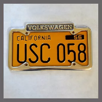 Volkswagen VW Polished License Plate Frame Fits 1956 - Current US CA Plates YOM • $72.50