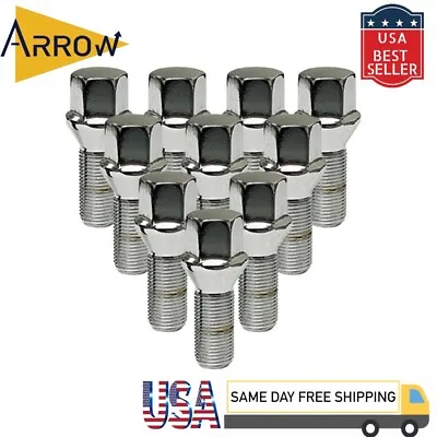 20x Chrome M14x1.5 Cone Bolt 28mmShank/17mmHex Fit Volkswagen Aftermarket Wheel • $26.67