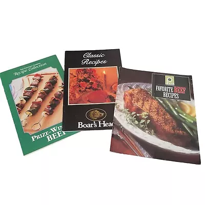 Vtg 90's BEEF Recipes Grocery Deli Meat Cookbooks Lot Of 3 PUBLIX Boars Head • $12