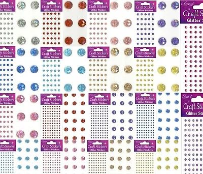 £1.95 • Buy 3d Stickers Craft Pearl Dots Sparkly Glitter Gem Craft Card Making Self Adhesive