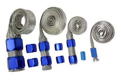 $36.44 • Buy Blue Braided Hose Sleeving Kit - Radiator, Vacuum, Heater  And Fuel Line Hose