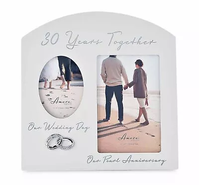 30th Anniversary Photo Frame Gifts Dual Then Now Pearl Anniversary Amore Couples • £14.95