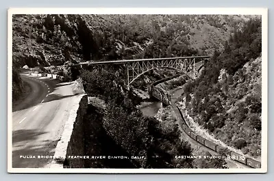 RPPC Pulga Bridges Railroad Feather River Canyon California VINTAGE Postcard • $14