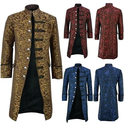 Mens Steampunk Vintage Tailcoat Jacket Gothic Victorian Frock Coat Outwear S-5XL • $40.01