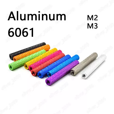 Colorful Aluminum 6061 Female-Female Threaded Round Knurled Standoff M2 M3 • $15.26