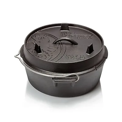 Petromax Cast Iron Dutch Oven For Campfire Or Home Kitchen Flat Base • $117.98
