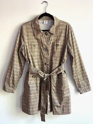 CABI Medium Women  Classic Houndstooth Sherlock Spring Trench Coat • $39