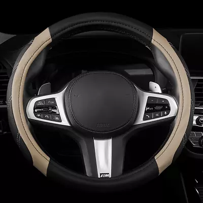 15in Car Steering Wheel Leather Cover Protector Anti-slip Breathable Decoration • $23.91