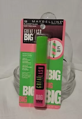 (MAYBELLINE NEW YORK Color #130 BLACKEST BLACK GREAT LASH BIG MASCARS (NEW) • $6.45